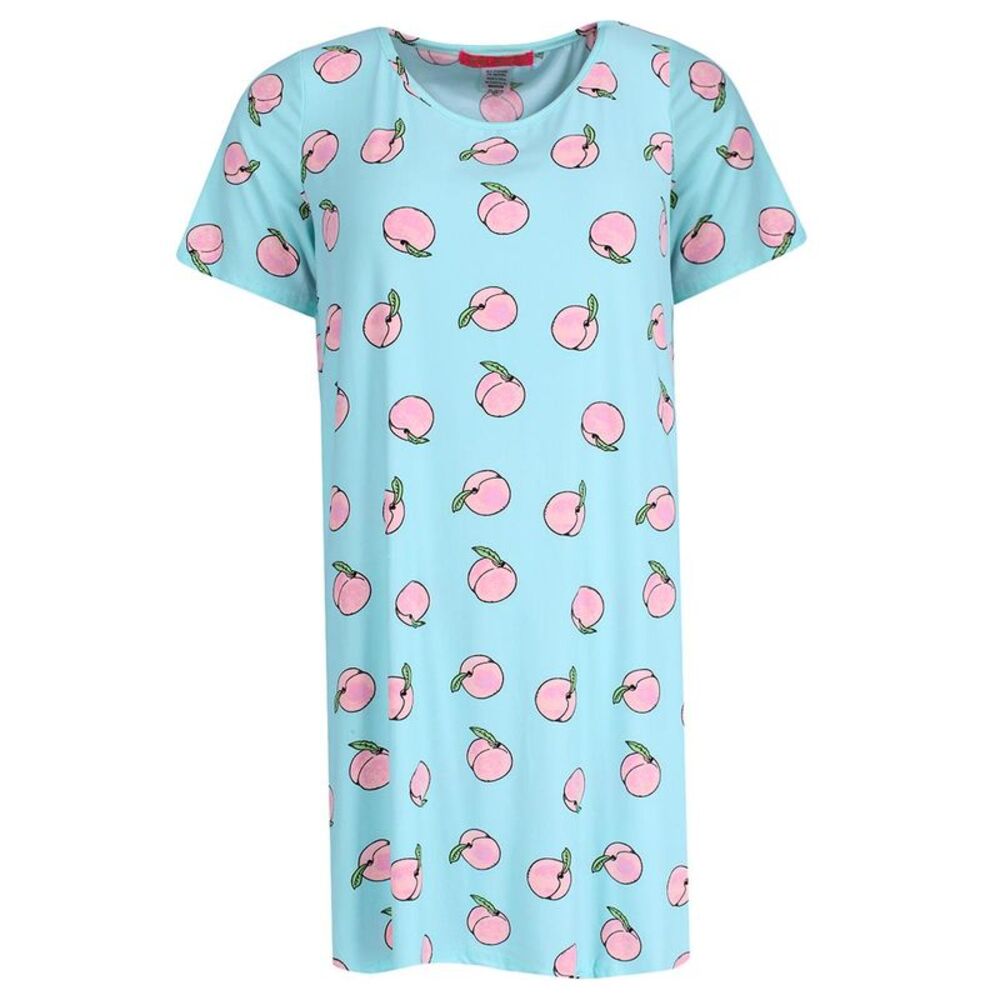 5 More Minutes Women's Peaches Short Sleeve Night Shirt